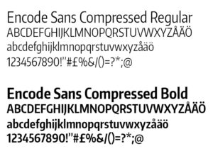 Illustration av typsnittet Encode Sans Compressed