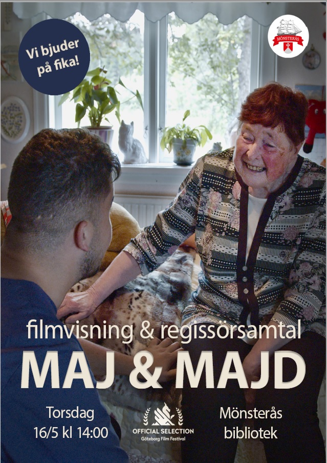 Affisch med bild på Maj och Majd, foto.