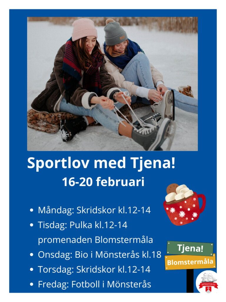 Två ungdomar sitter uten på isen och tar på sig skridskor.